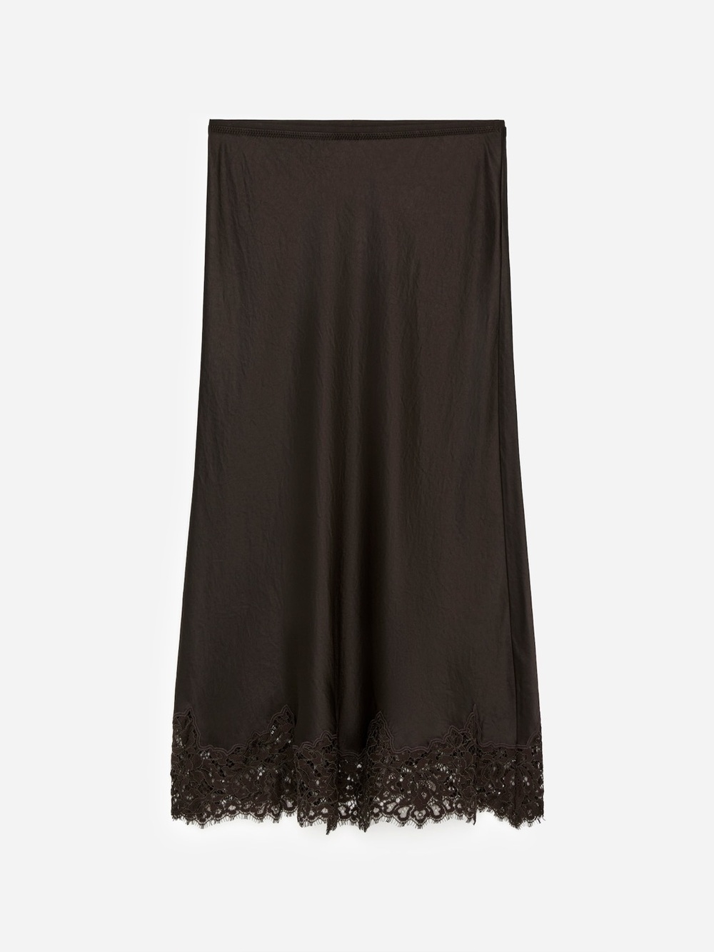 Arket Lace-Detail Satin Skirt
